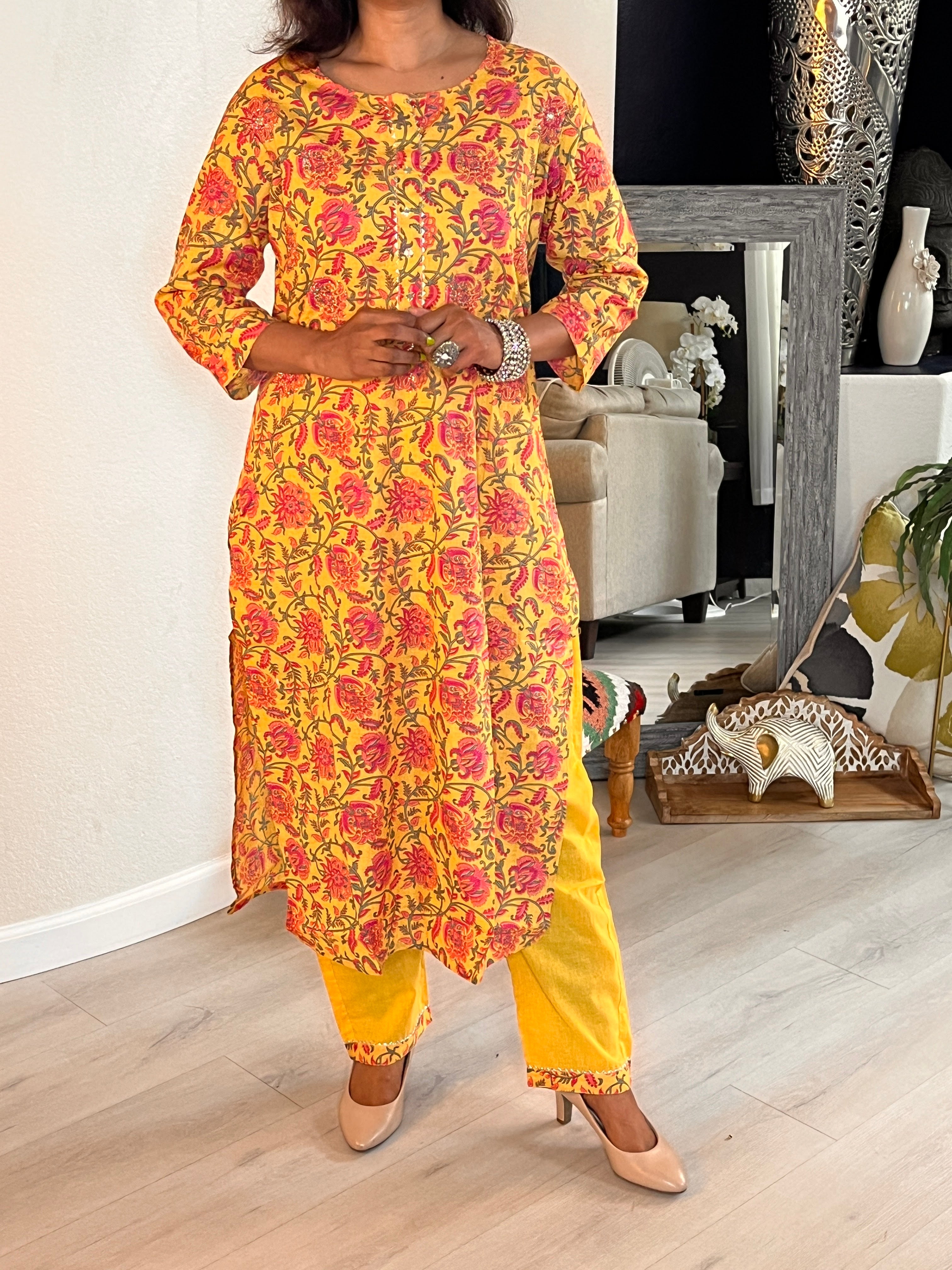 PALAZZO SET PS-099-YLW