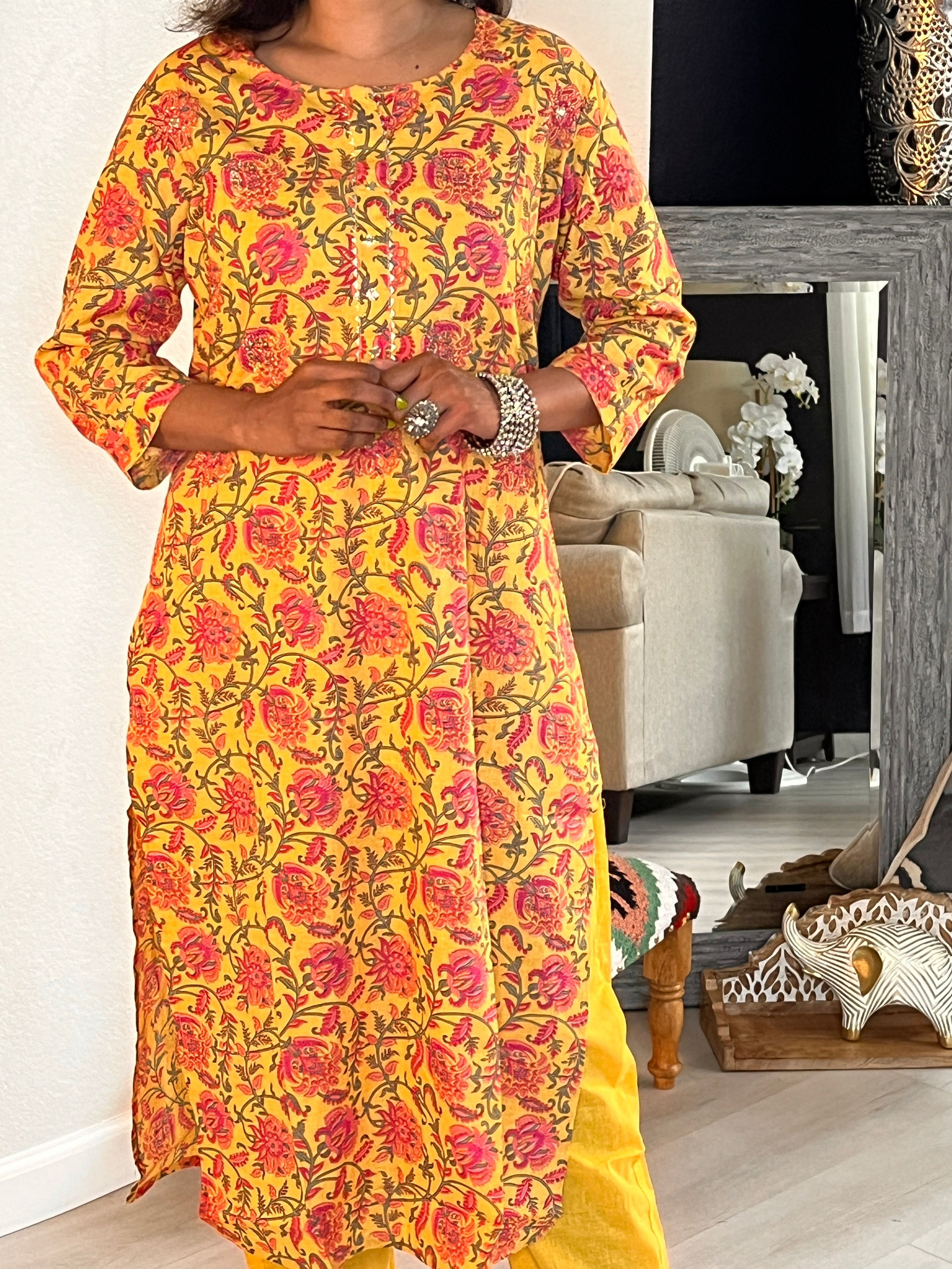 PALAZZO SET PS-099-YLW