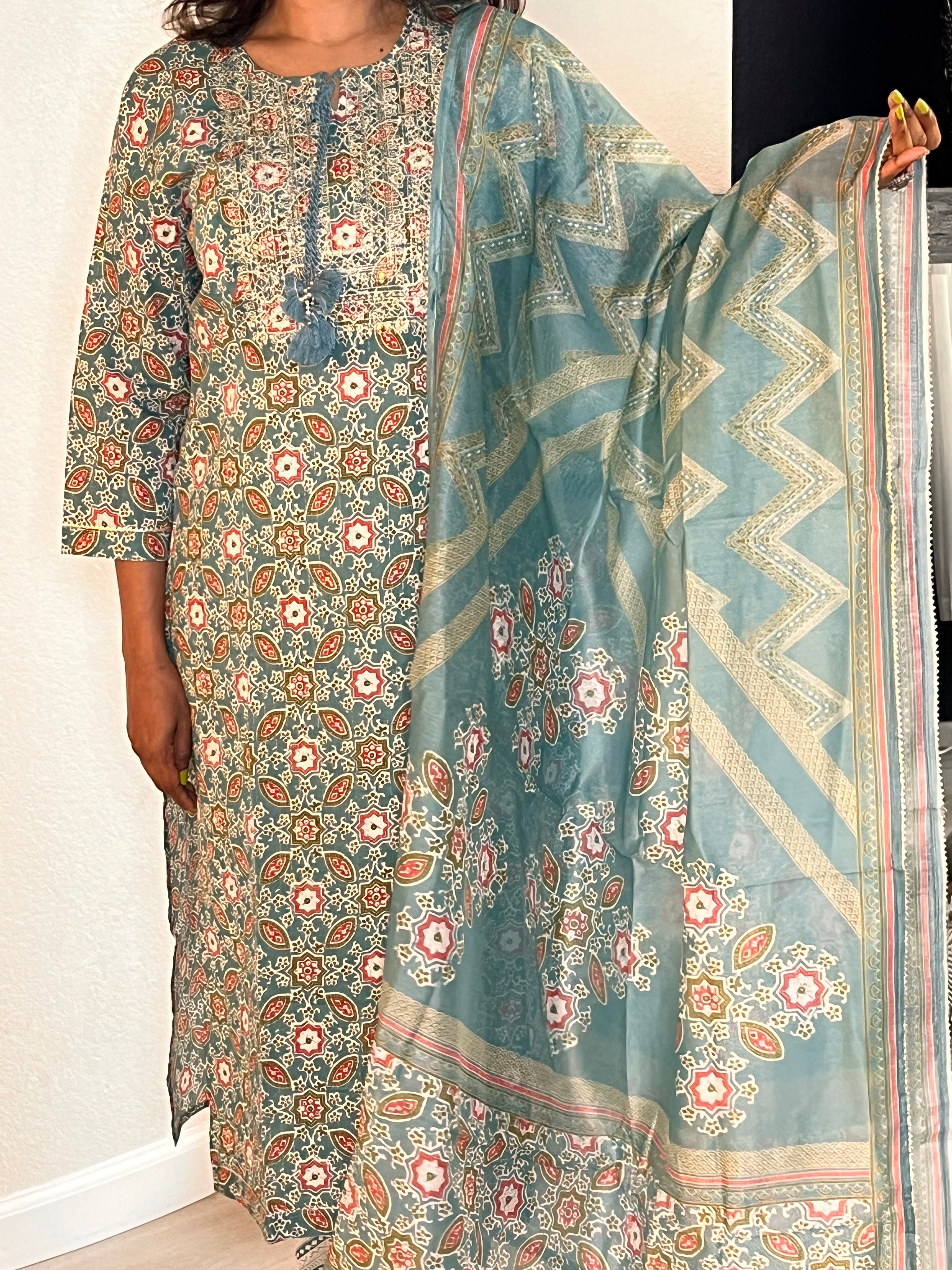 DUPATTA SET DU-356-BLU