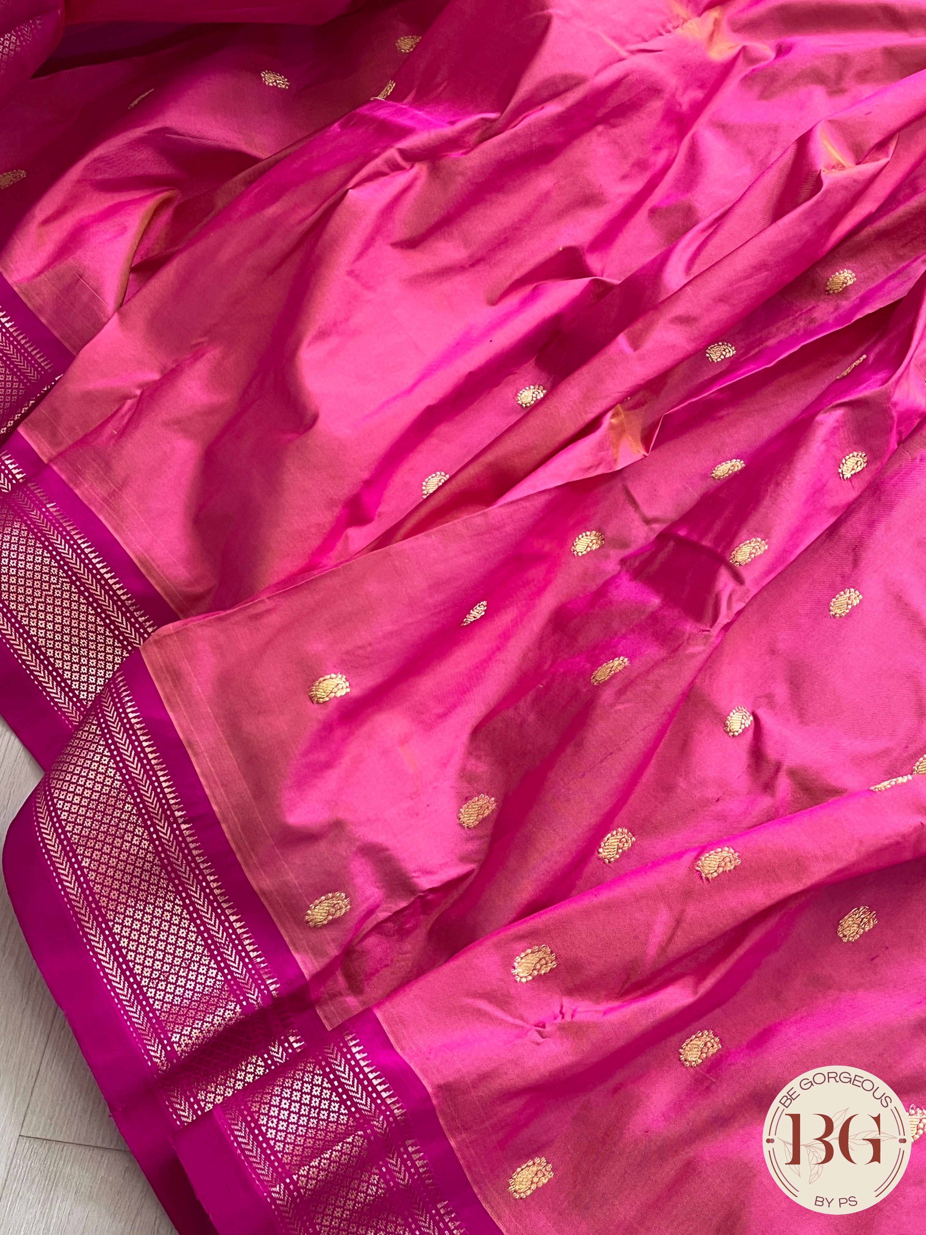 Paithani Traditional Handloom - Pink saree color - pink