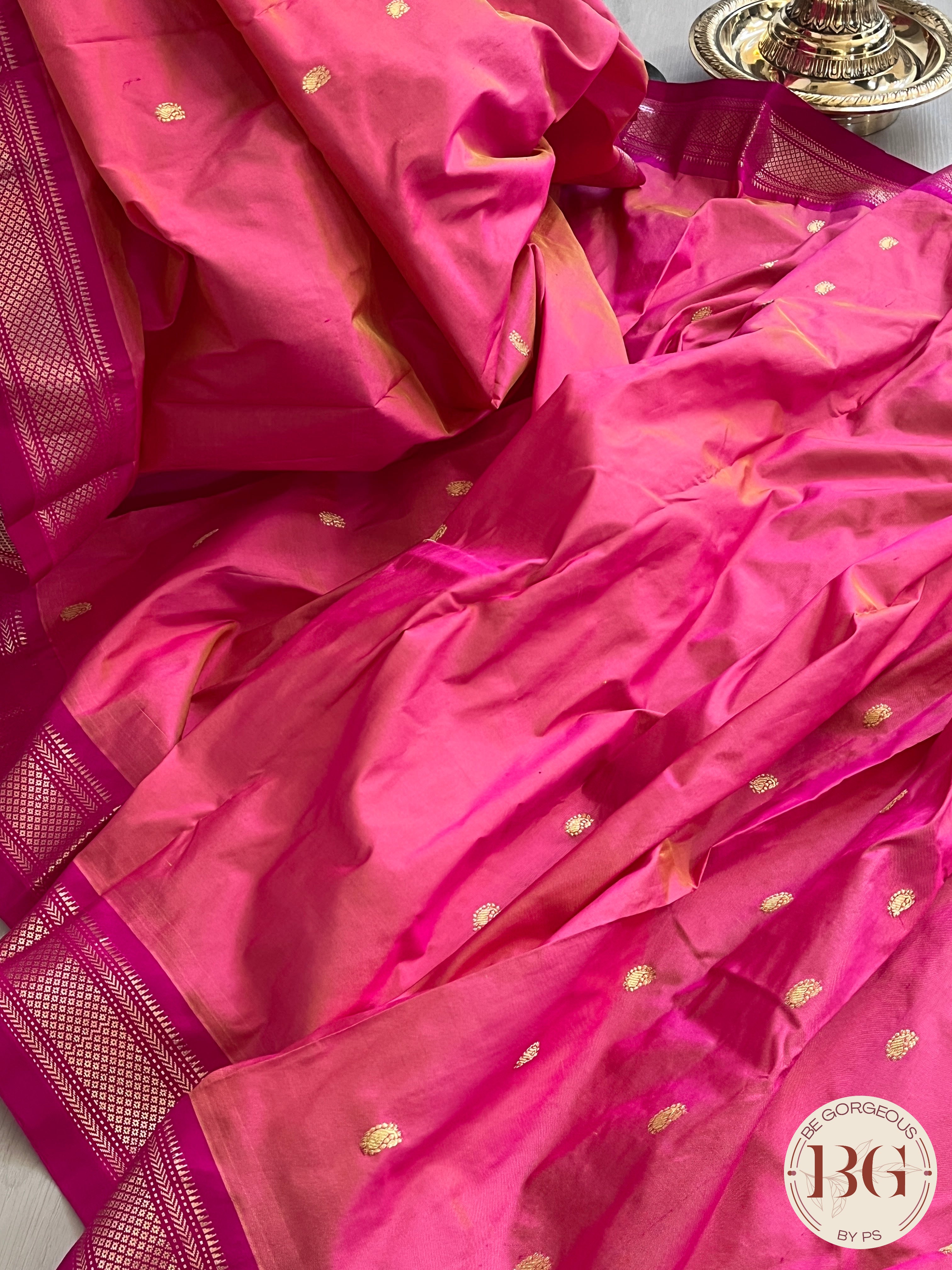 Paithani Traditional Handloom - Pink saree color - pink