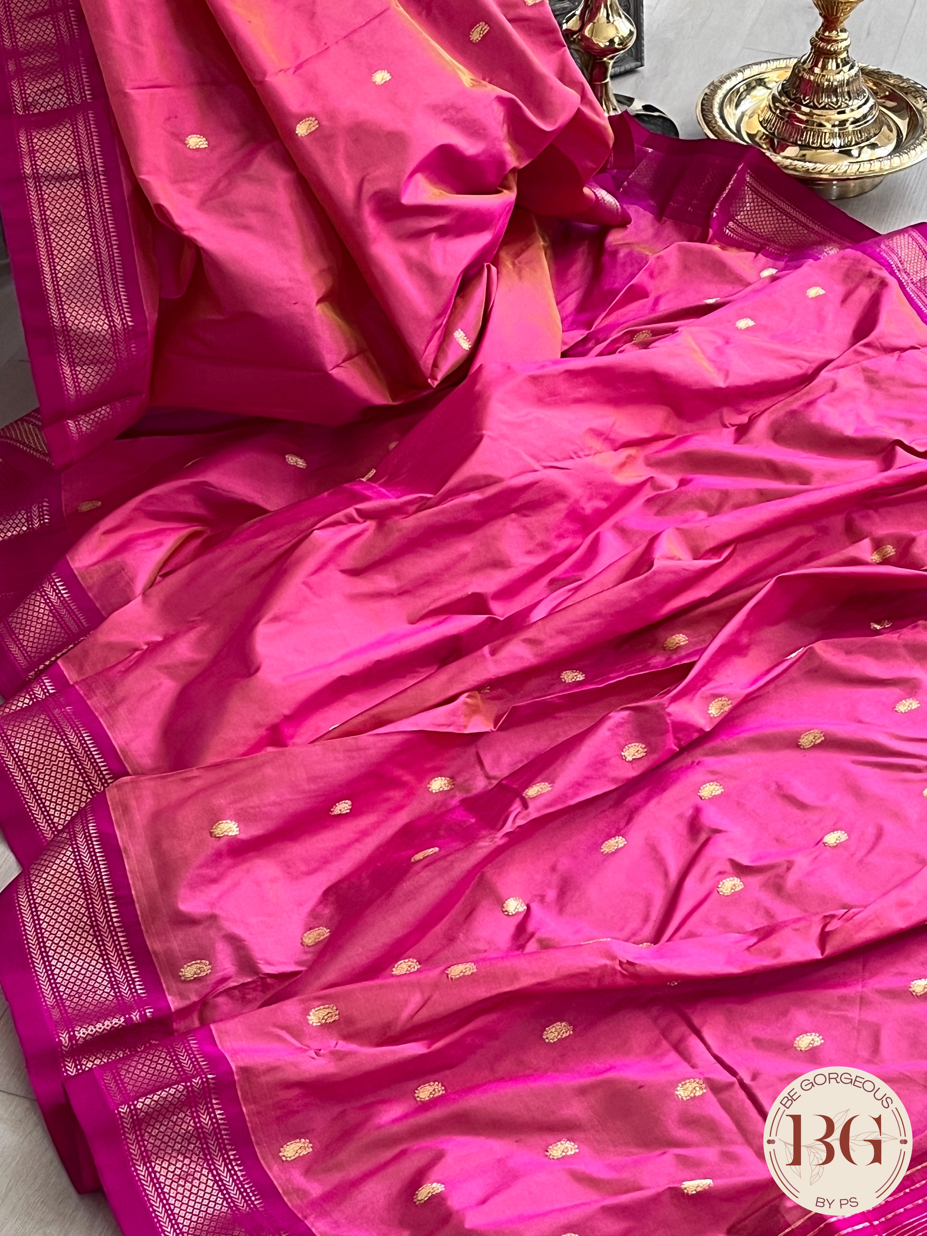 Paithani Traditional Handloom - Pink saree color - pink