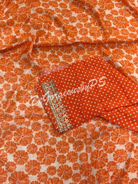 CREPE FLORAL ORANGE