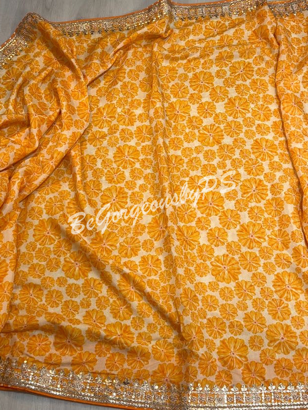 CREPE FLORAL YELLOW