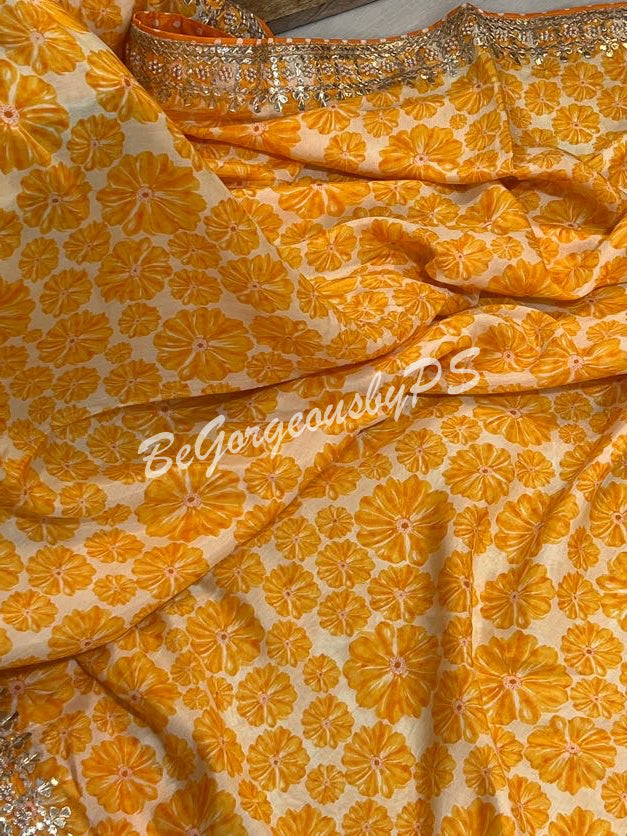 CREPE FLORAL YELLOW