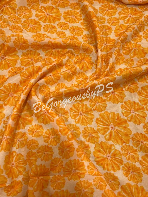 CREPE FLORAL YELLOW