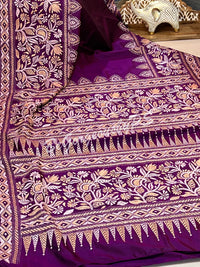 KANTHA BANGALORE SILK PURPLE SAREE