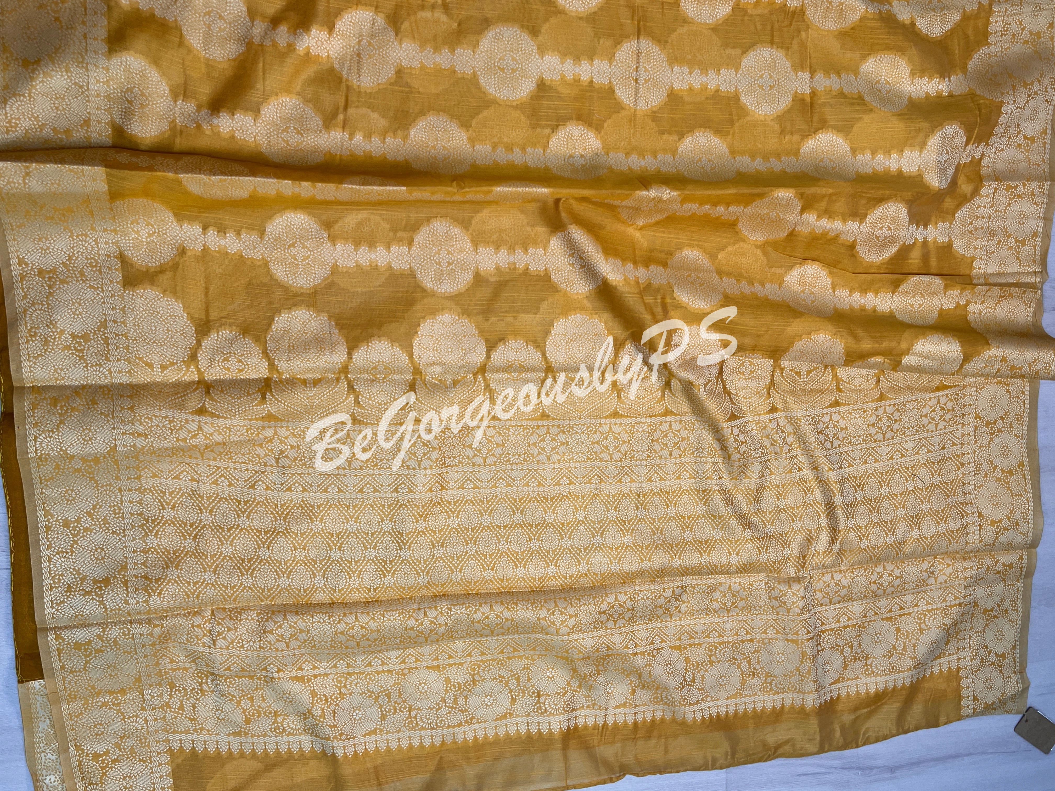 CHIKANKARI COTTON YELLOW SA-CHI-COT-YE150