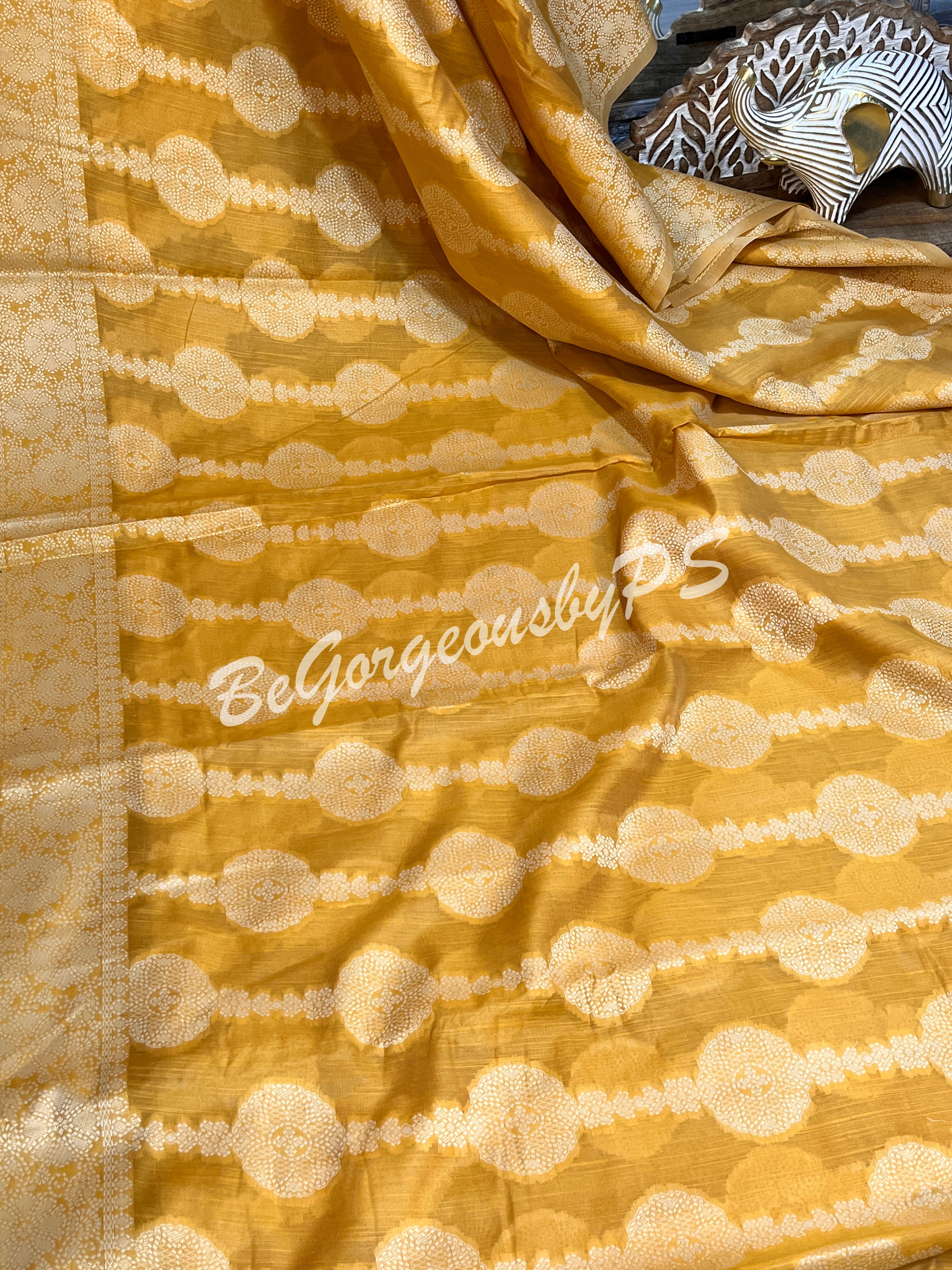 CHIKANKARI COTTON YELLOW SA-CHI-COT-YE150