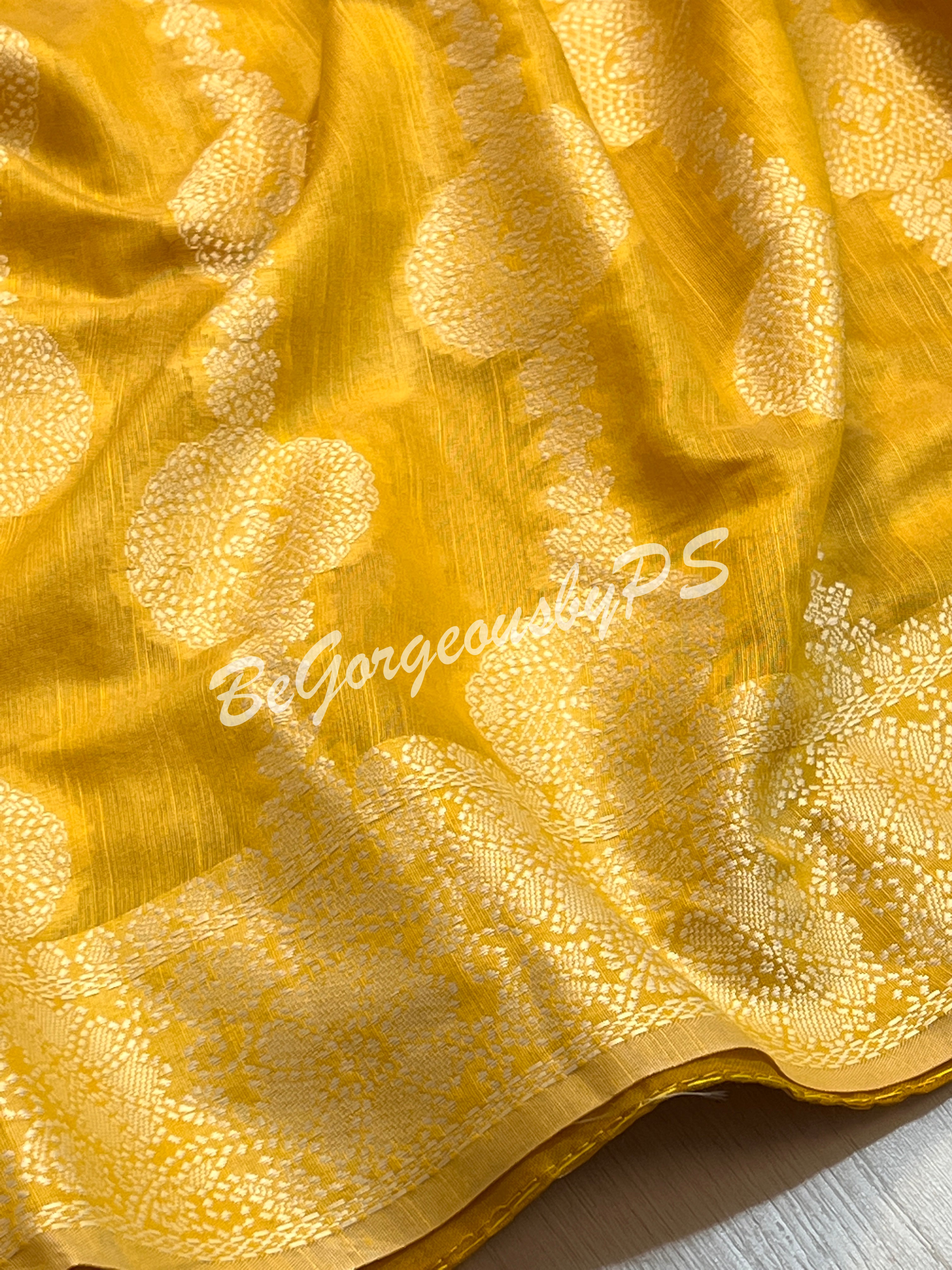 CHIKANKARI COTTON YELLOW SA-CHI-COT-YE150