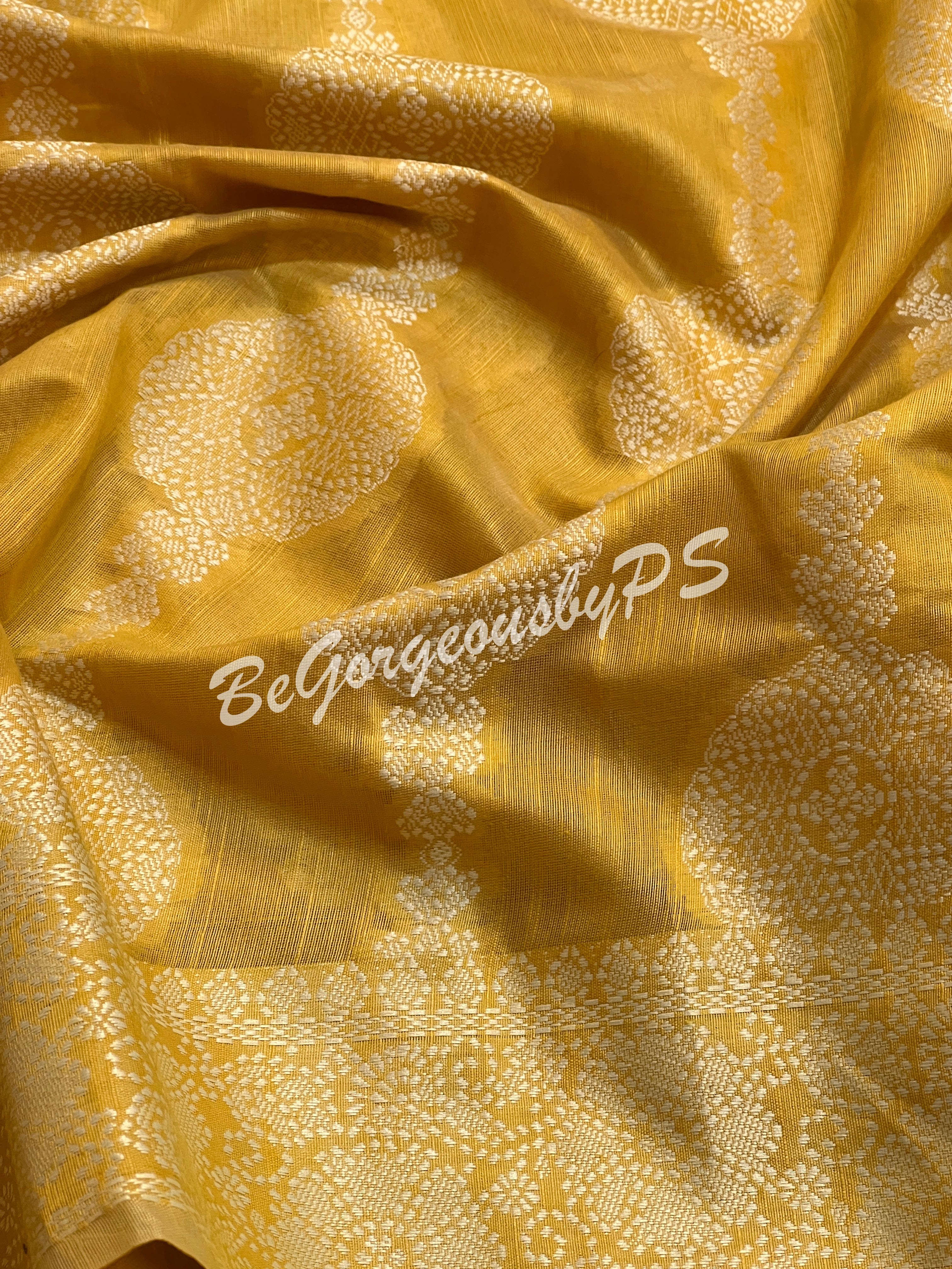 CHIKANKARI COTTON YELLOW SA-CHI-COT-YE150