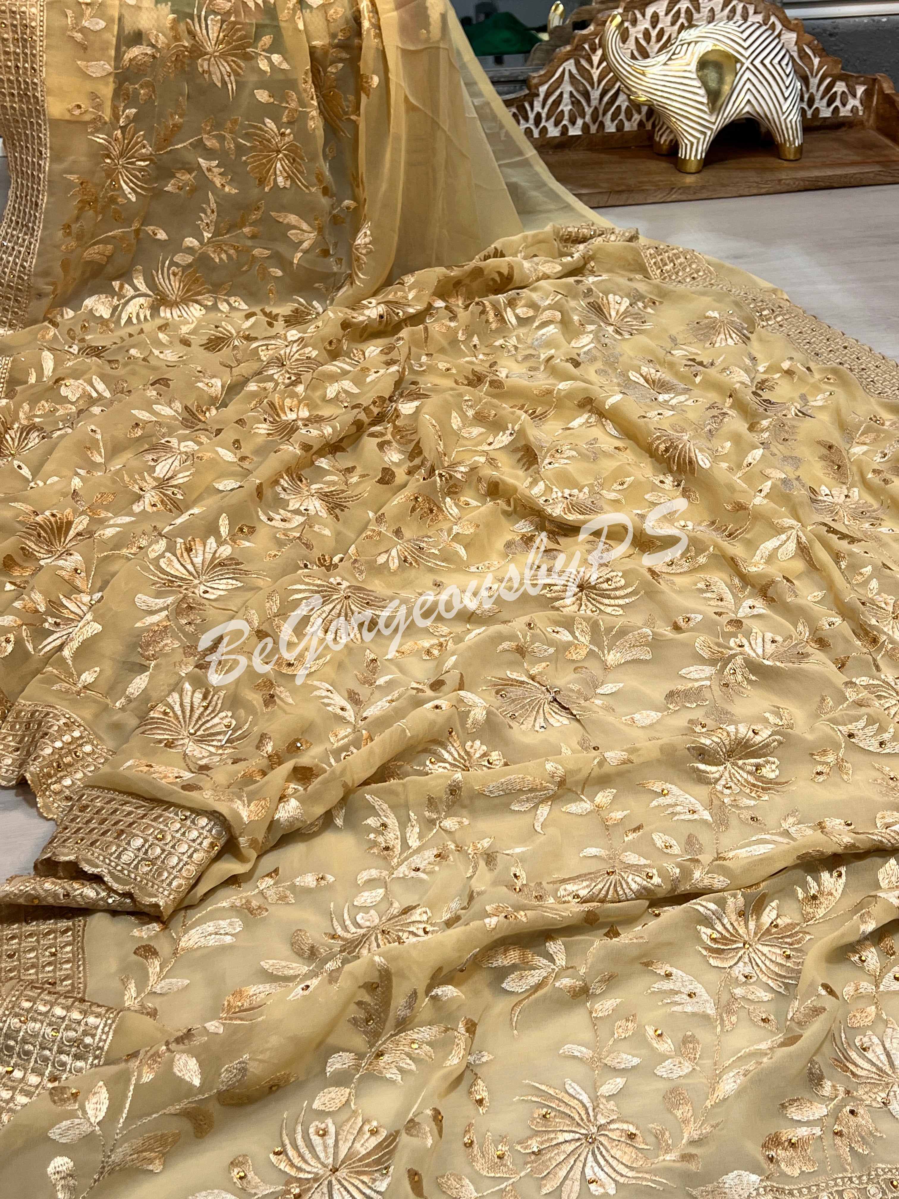 EMBROIDERY GEORGETTE CREAM SA-EMB-GEO-CR144