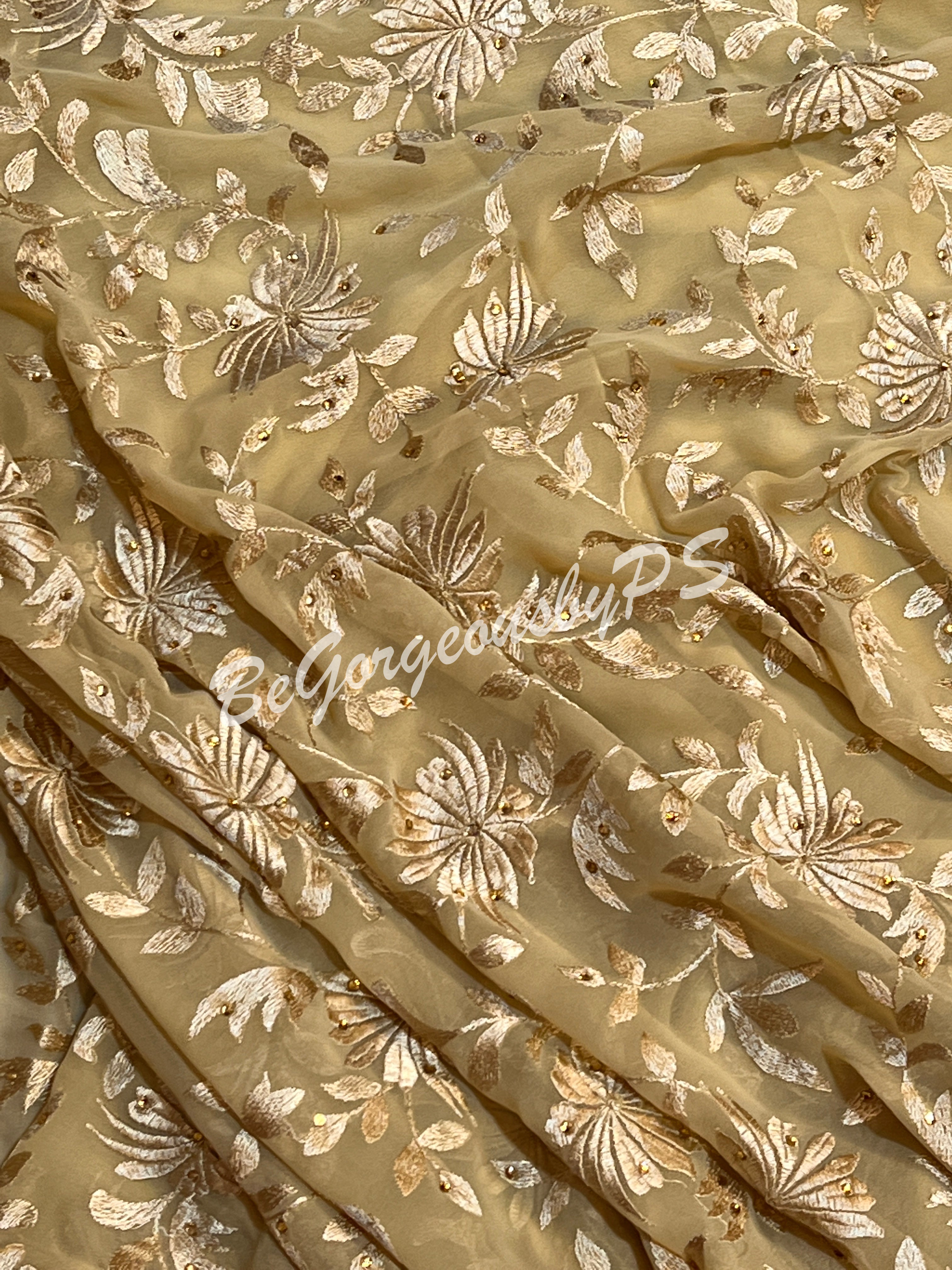 EMBROIDERY GEORGETTE CREAM SA-EMB-GEO-CR144