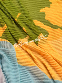 PLEATED SAREE GEORGETTE YELLOW SA-PLE-GEO-YE188