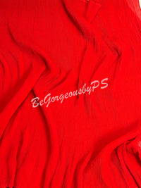 PLEATED SAREE GEORGETTE RED