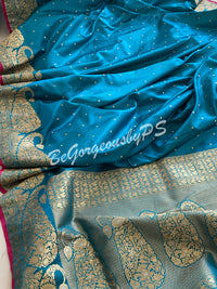 Pattu moonga banarasi saree royal blue