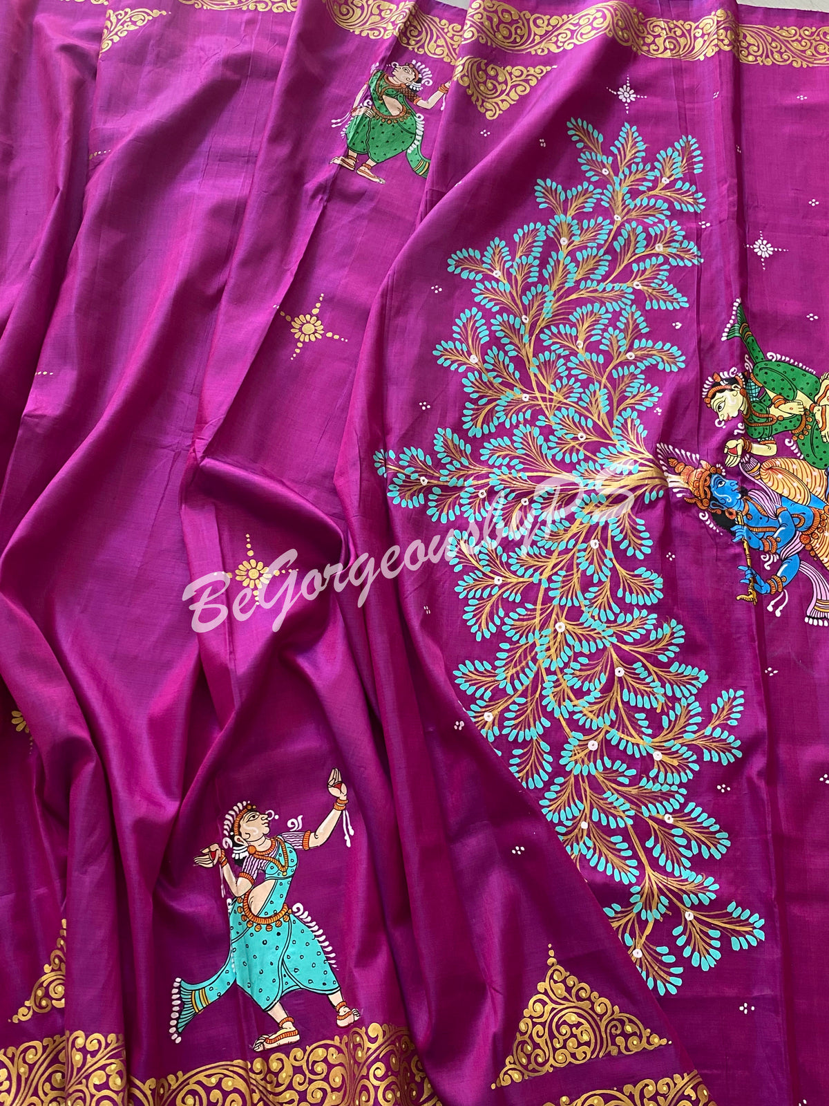 PATTACHITRA SILK PURPLE SA-PAT-SIL-PU118