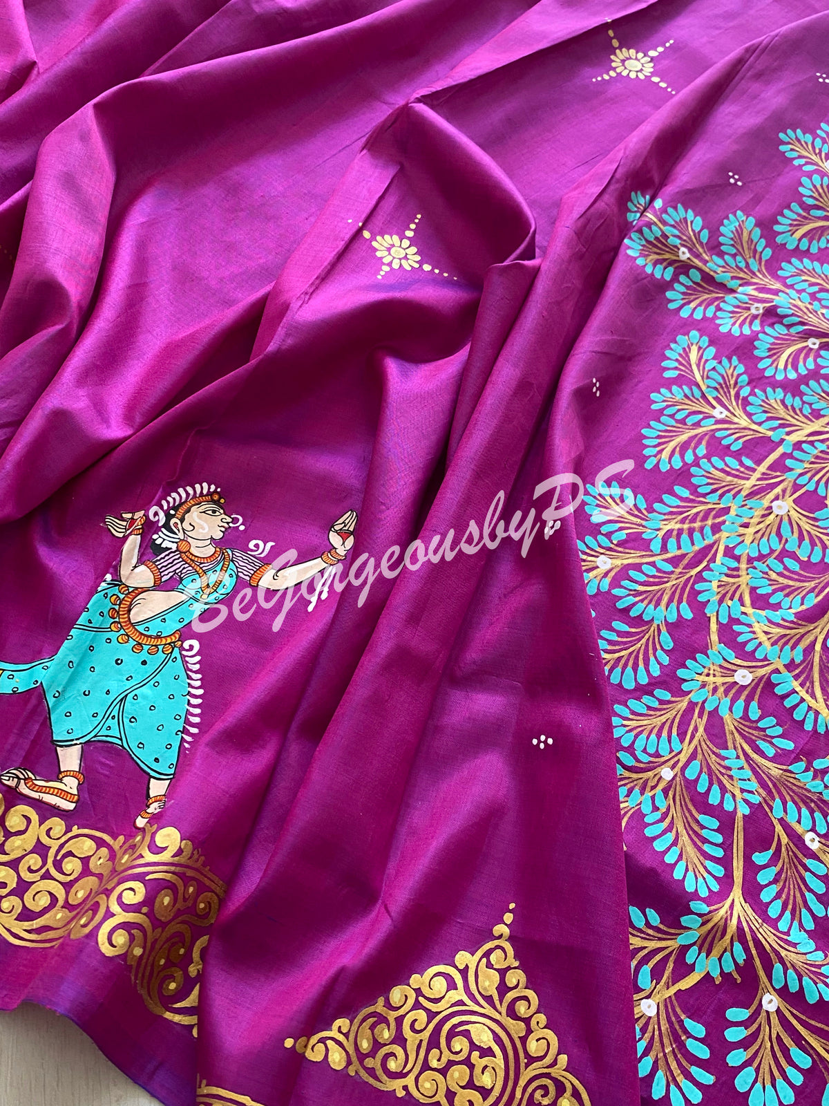 PATTACHITRA SILK PURPLE SA-PAT-SIL-PU118