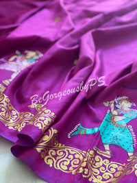 PATTACHITRA SILK PURPLE SA-PAT-SIL-PU118