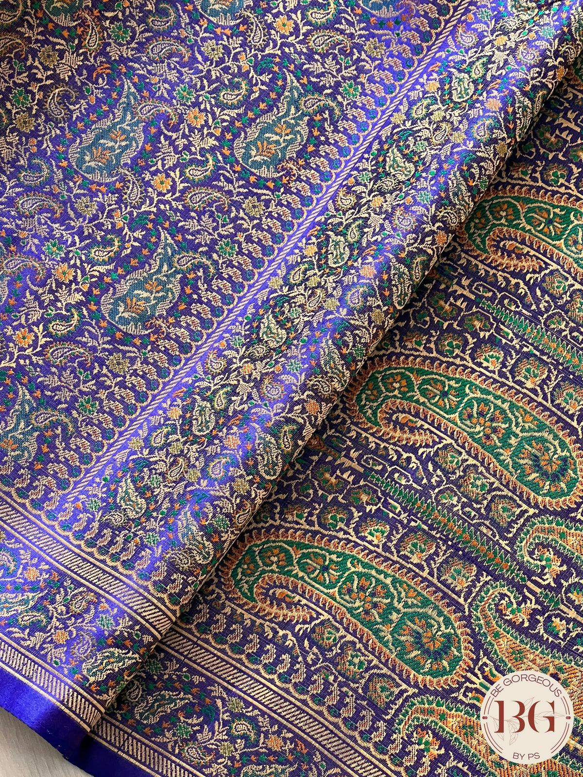Tanchoi Banarasi Jamawar Saree - Bluish Purple