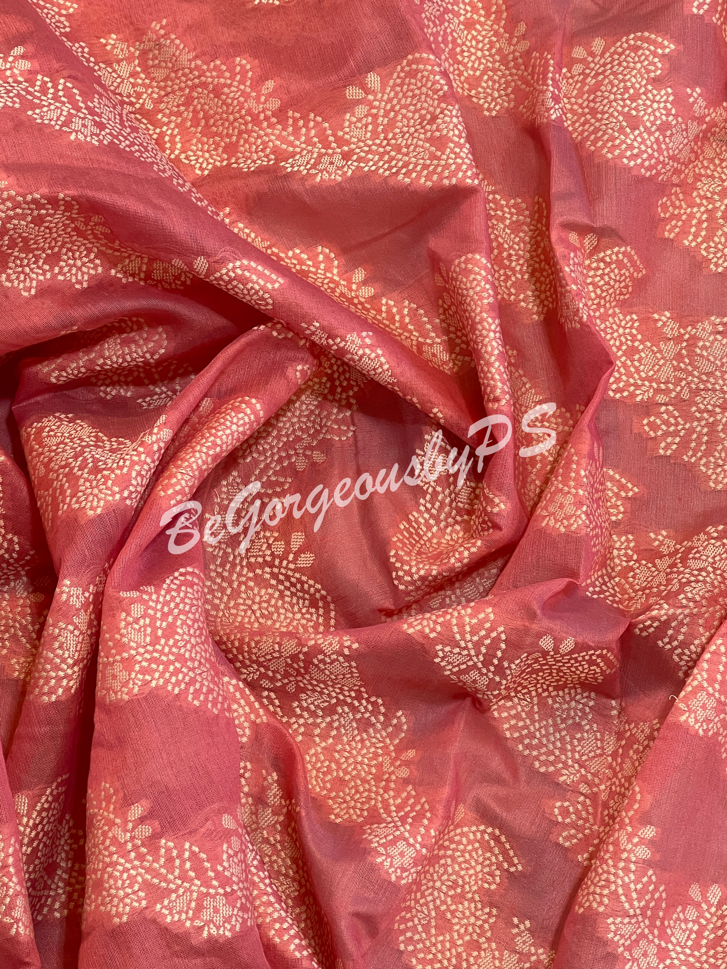 CHIKANKARI COTTON PINK