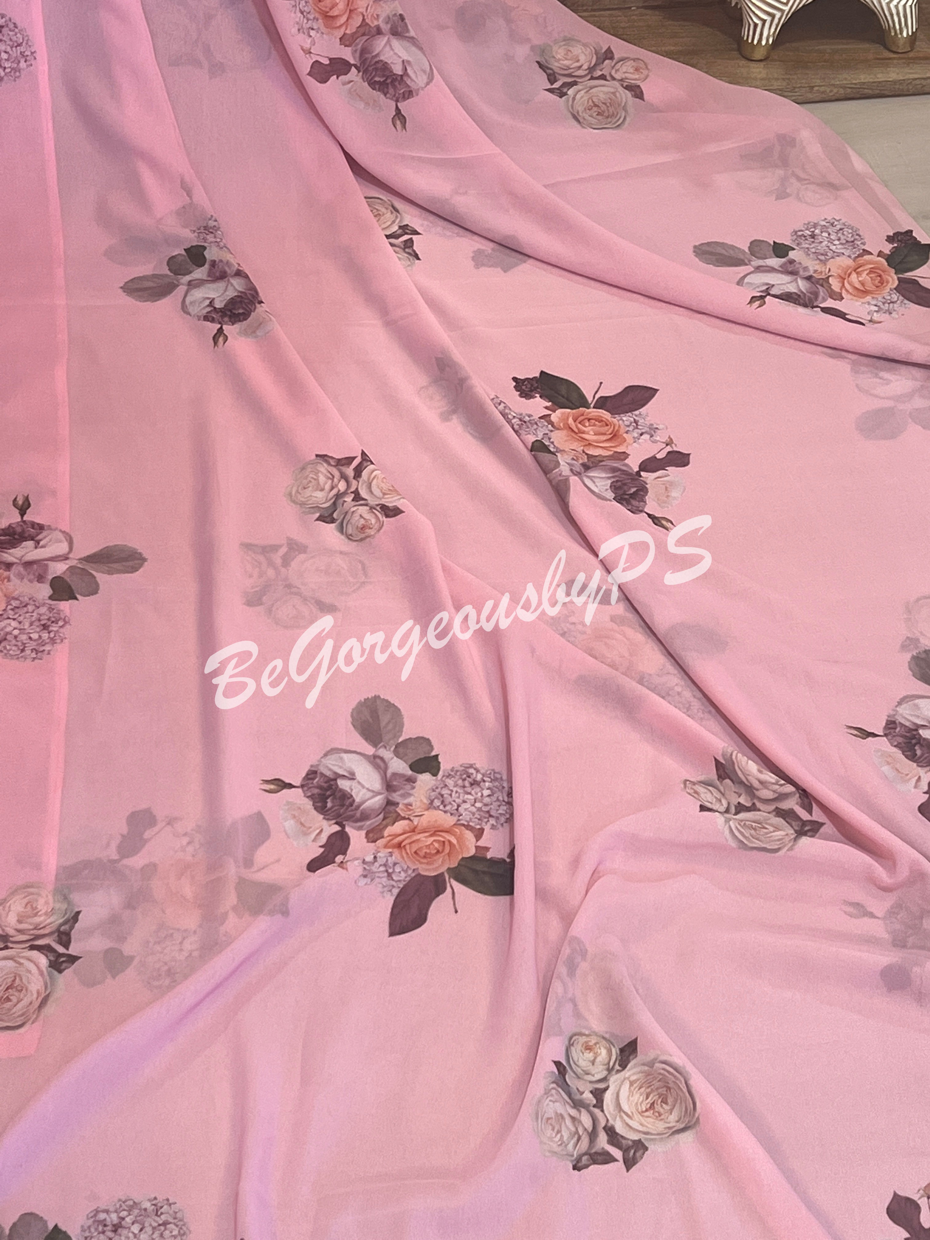 FLORAL PRINTED GEORGETTE PINK