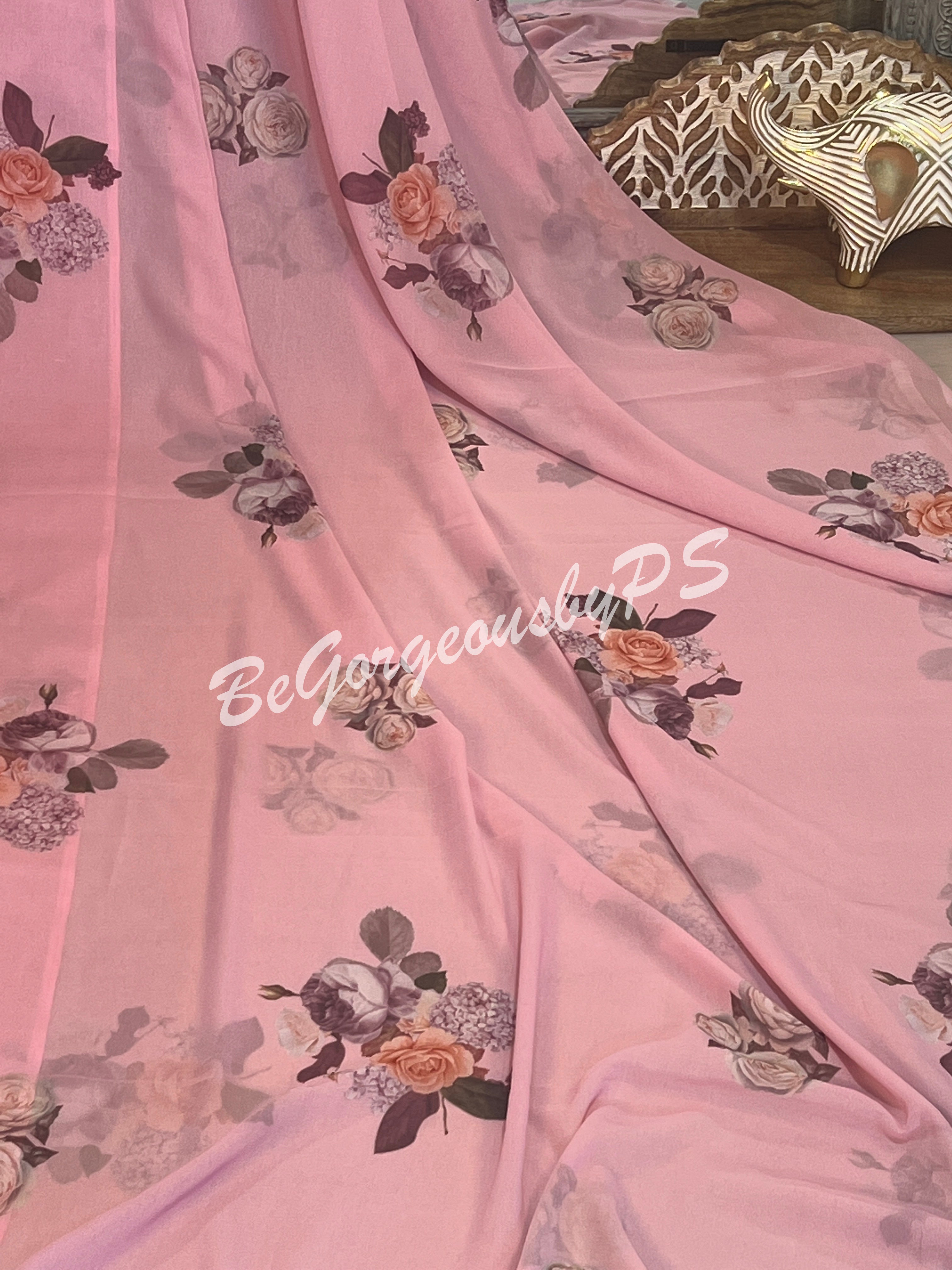 FLORAL PRINTED GEORGETTE PINK