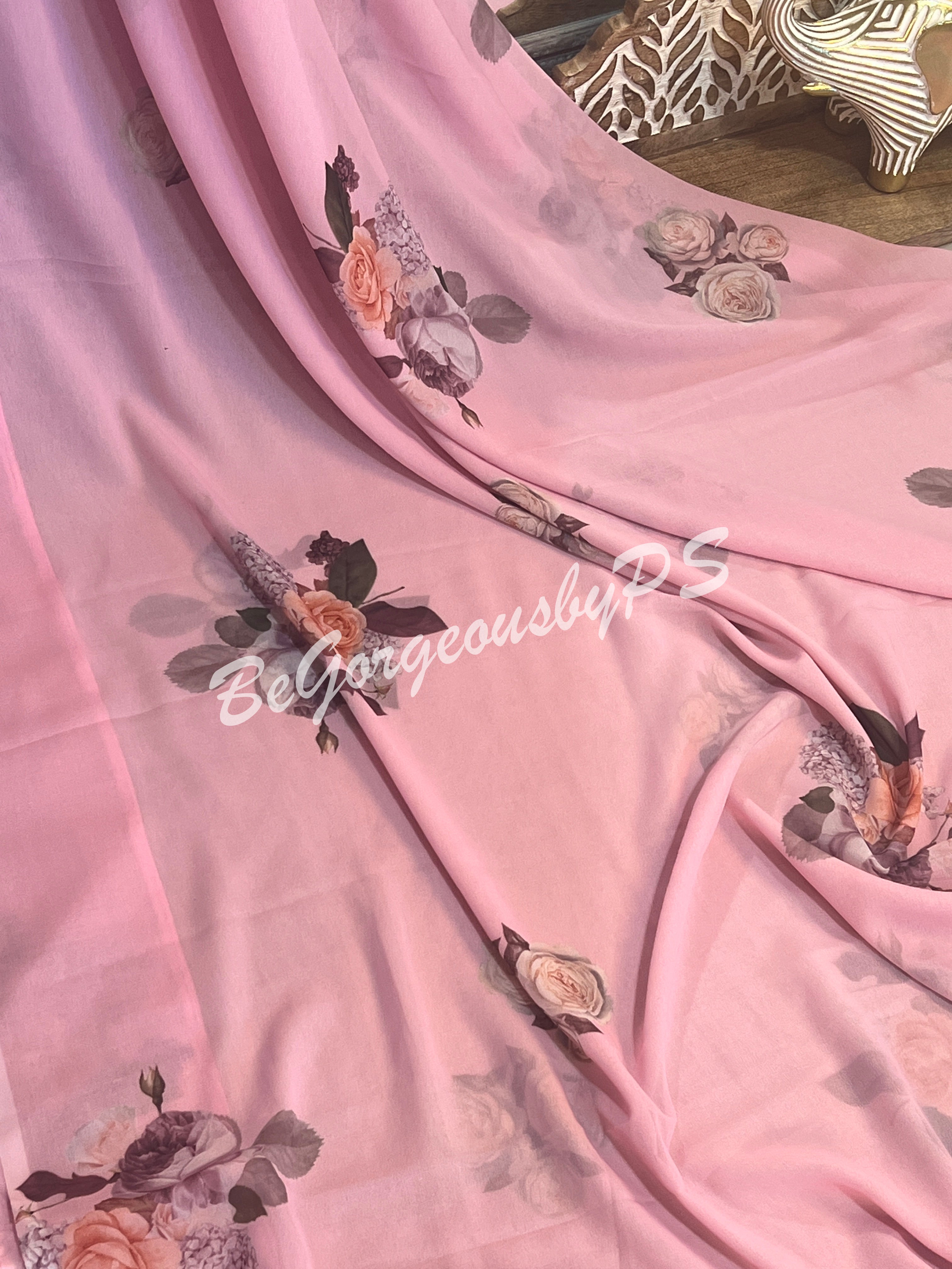 FLORAL PRINTED GEORGETTE PINK