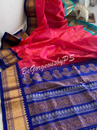 Gadwal Silk Saree with ganga jamuna border