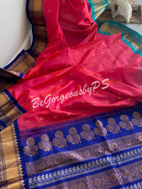 Gadwal Silk Saree with ganga jamuna border