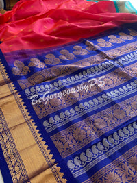 Gadwal Silk Saree with ganga jamuna border