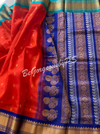 Gadwal Silk Saree with ganga jamuna border