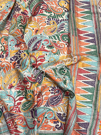 KANTHA TUSSAR LOTUS DESIGN SAREE