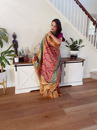 Pashmina Silk Kani Kashmiri Saree megenta