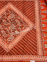 KANTHA BANGALORE SILK RUST SAREE