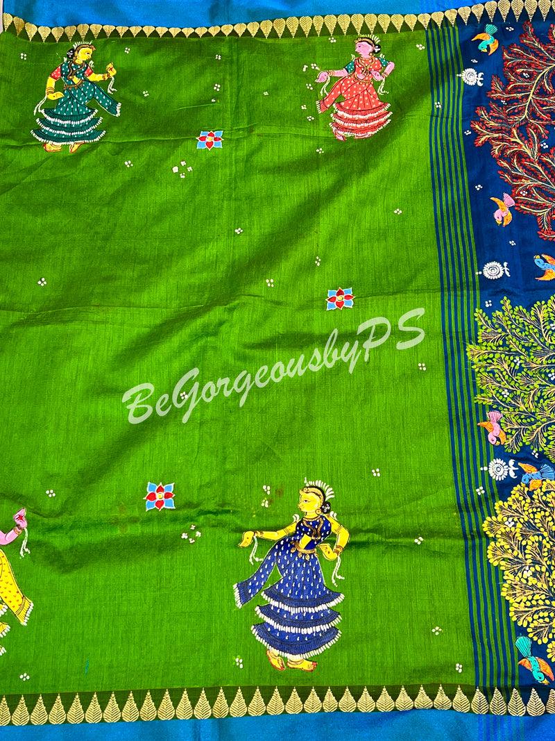 Pattachitra on cotton silk