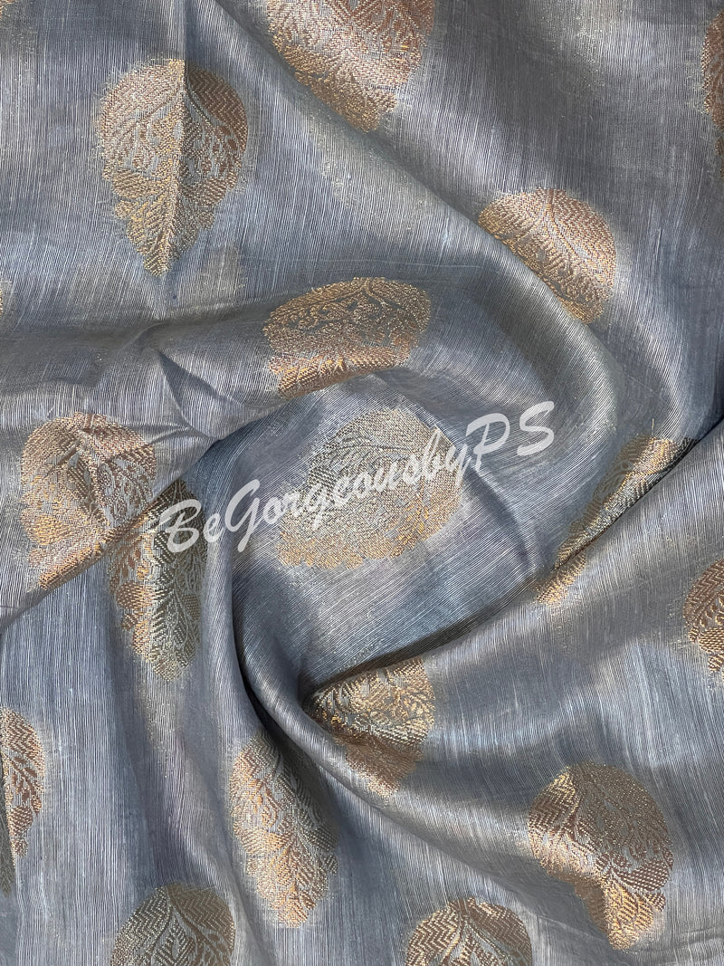 JAMDANI SILK GREY BLUISH GREY SAREE