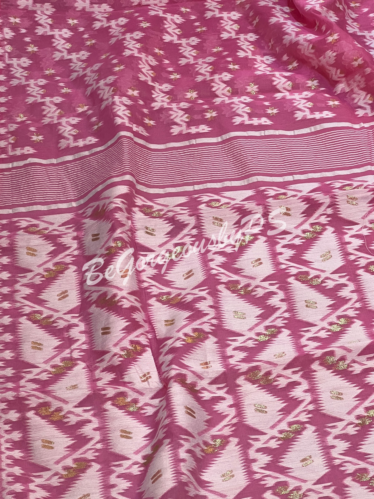 JAMDANI muslin cotton PINK SAREE