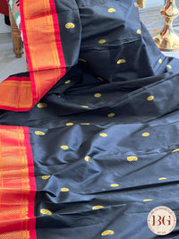Maharani Paithani Handloom - Black saree color - black
