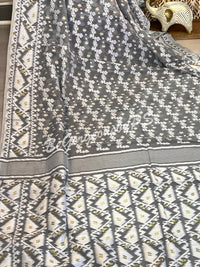 JAMDANI HALF SILK GREY SAREE