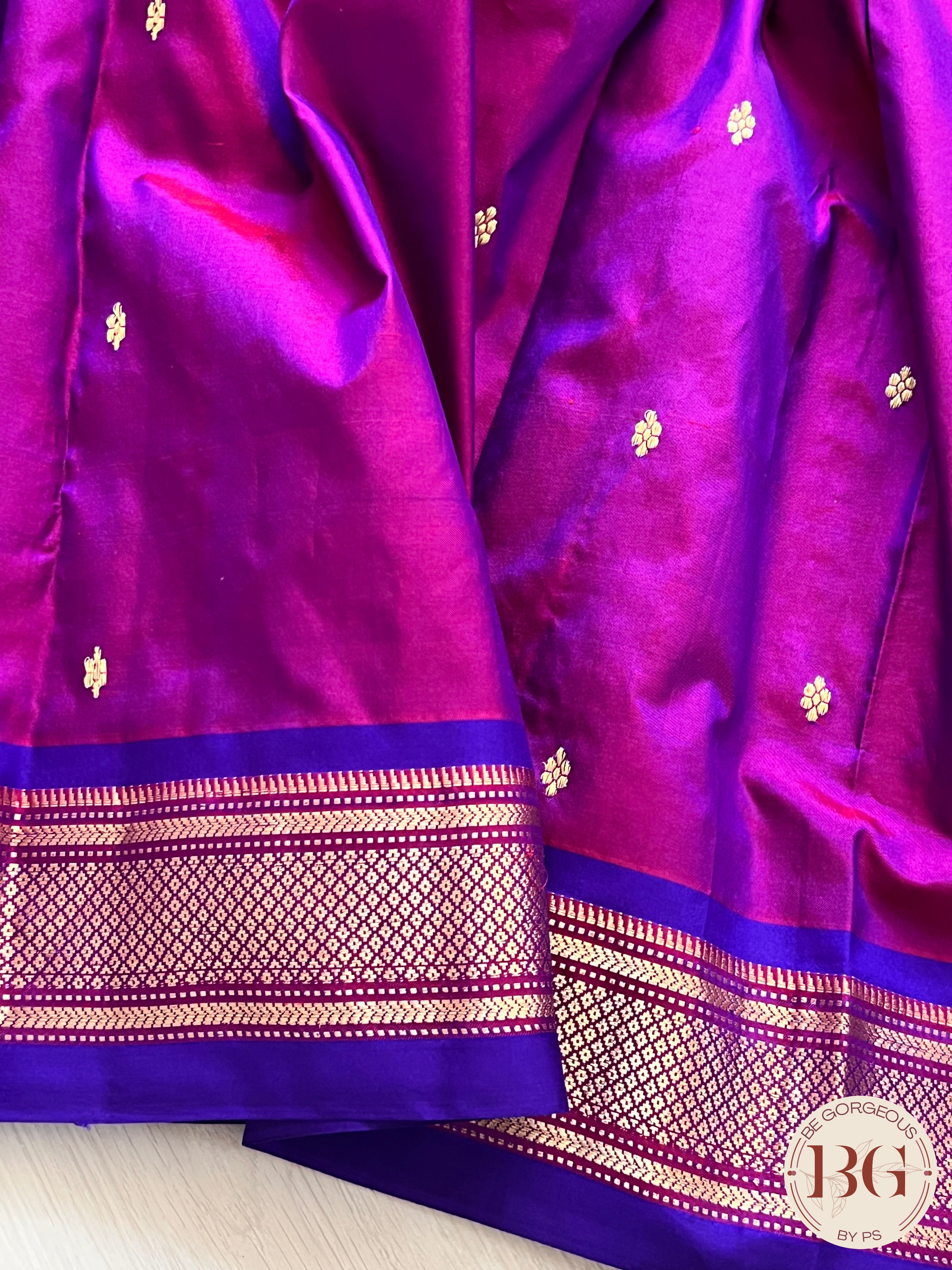 Paithani Shoulder Peacock Handloom - Purple saree