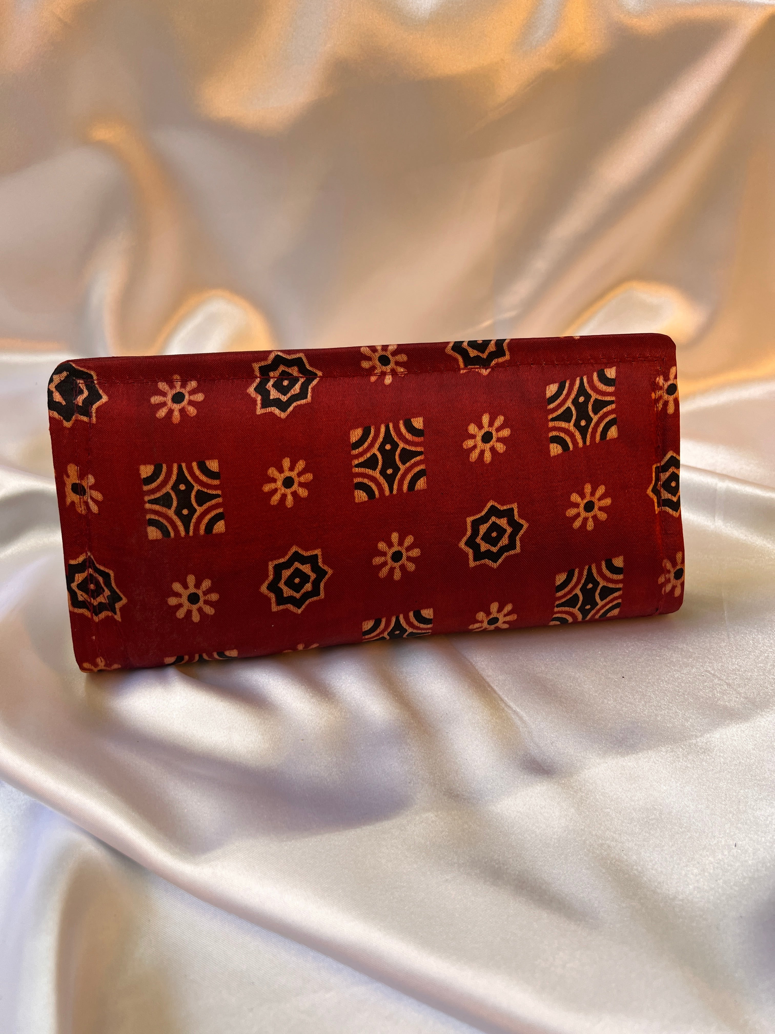 AJRAK PRINTED FABRIC CLUTCH - 8