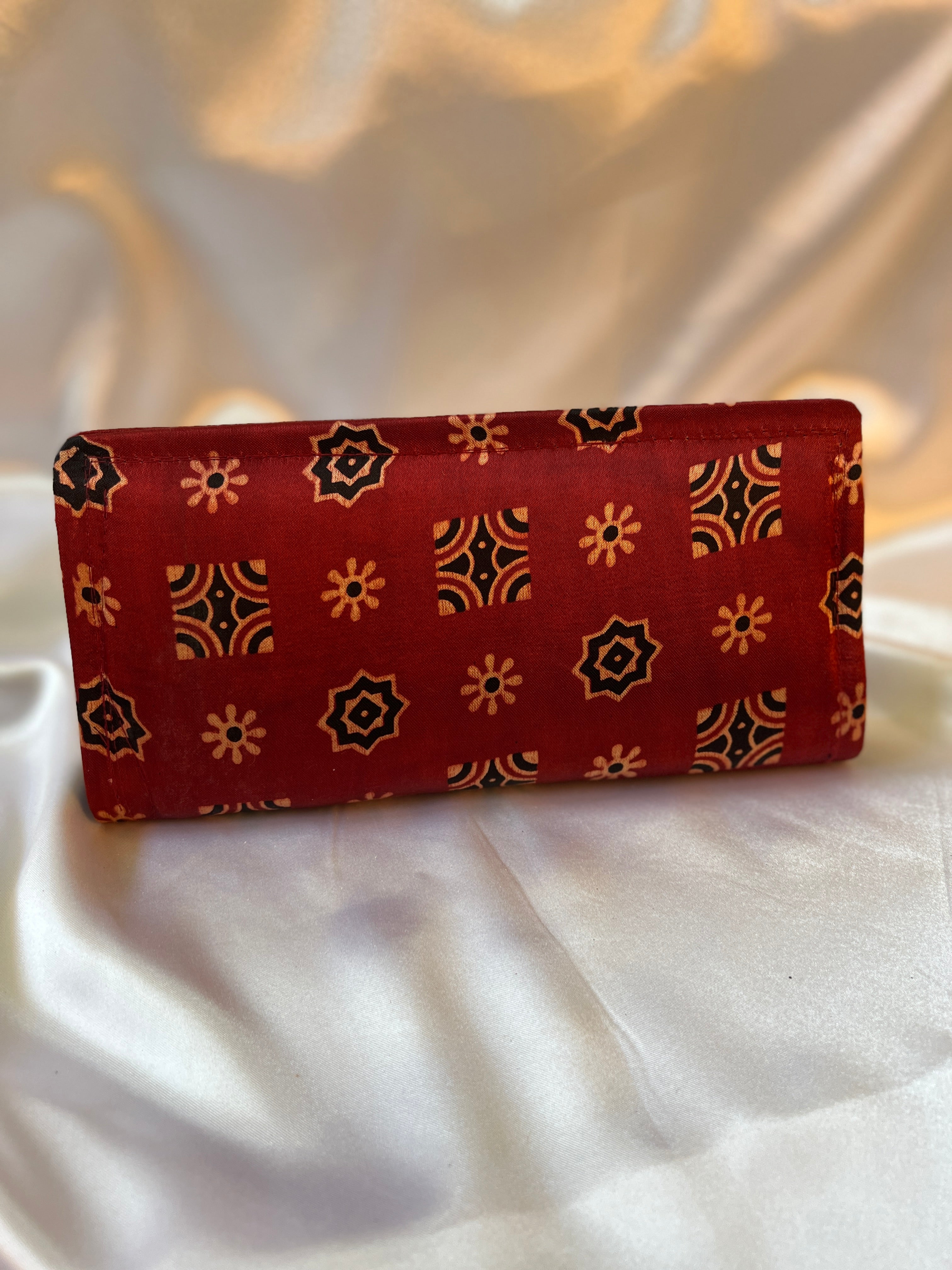 AJRAK PRINTED FABRIC CLUTCH - 8