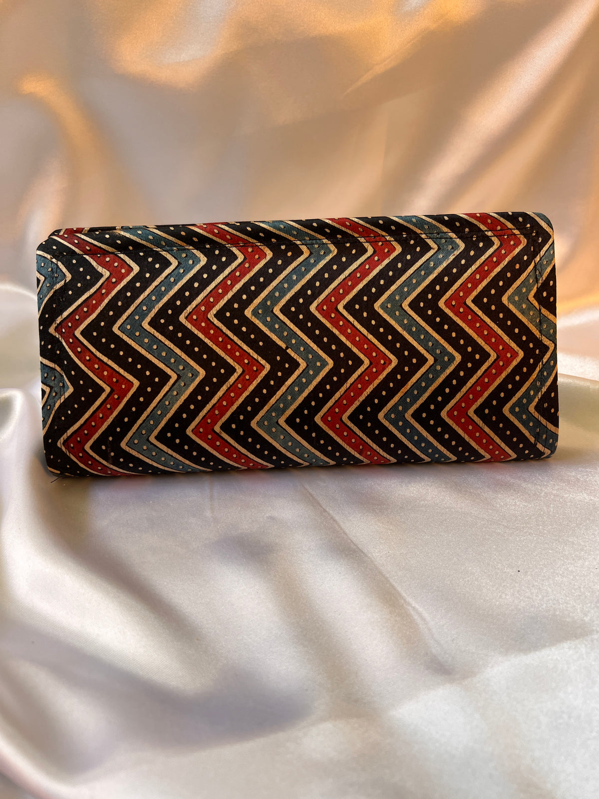 AJRAK PRINTED FABRIC CLUTCH - 1