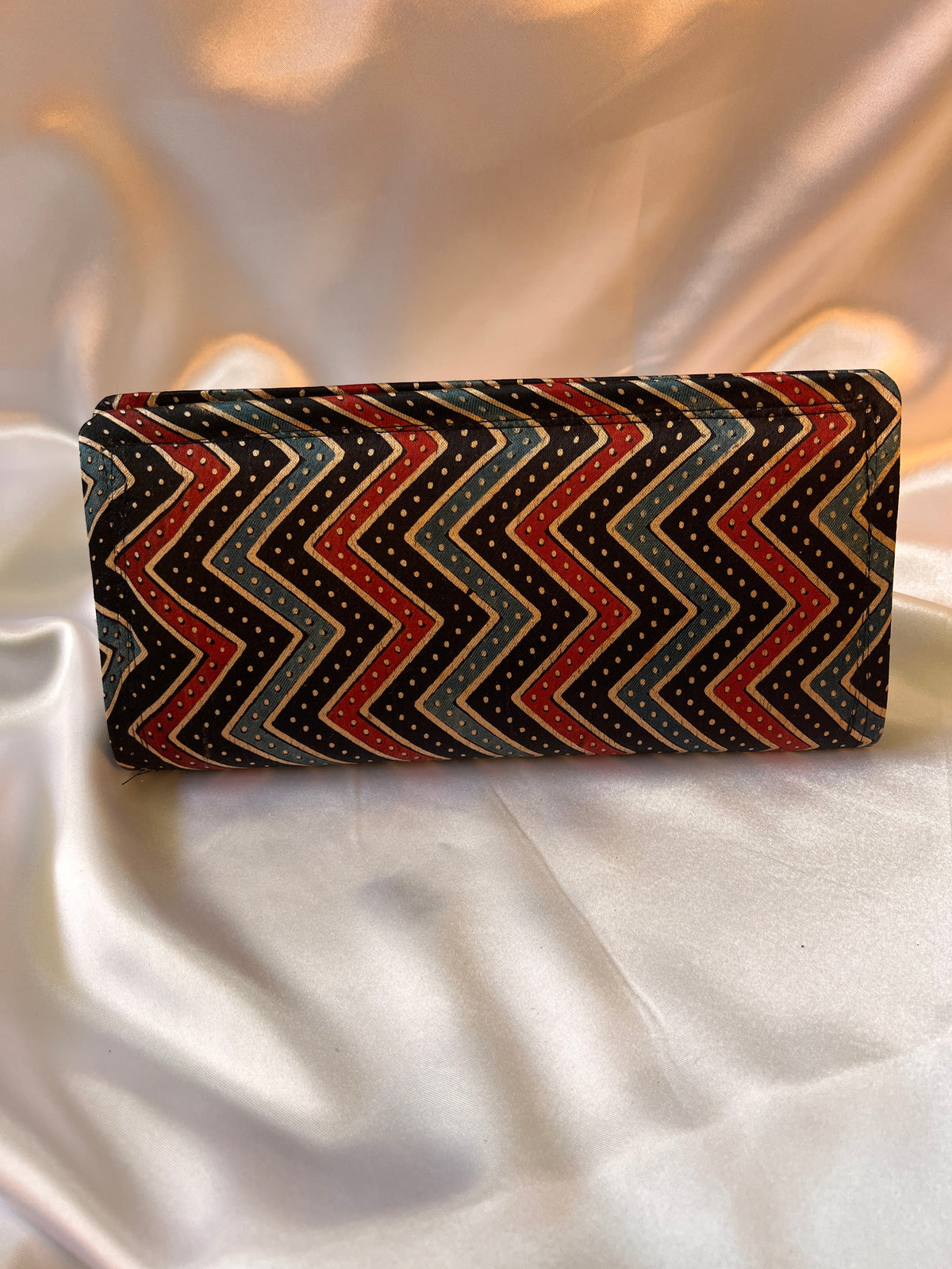 AJRAK PRINTED FABRIC CLUTCH - 1