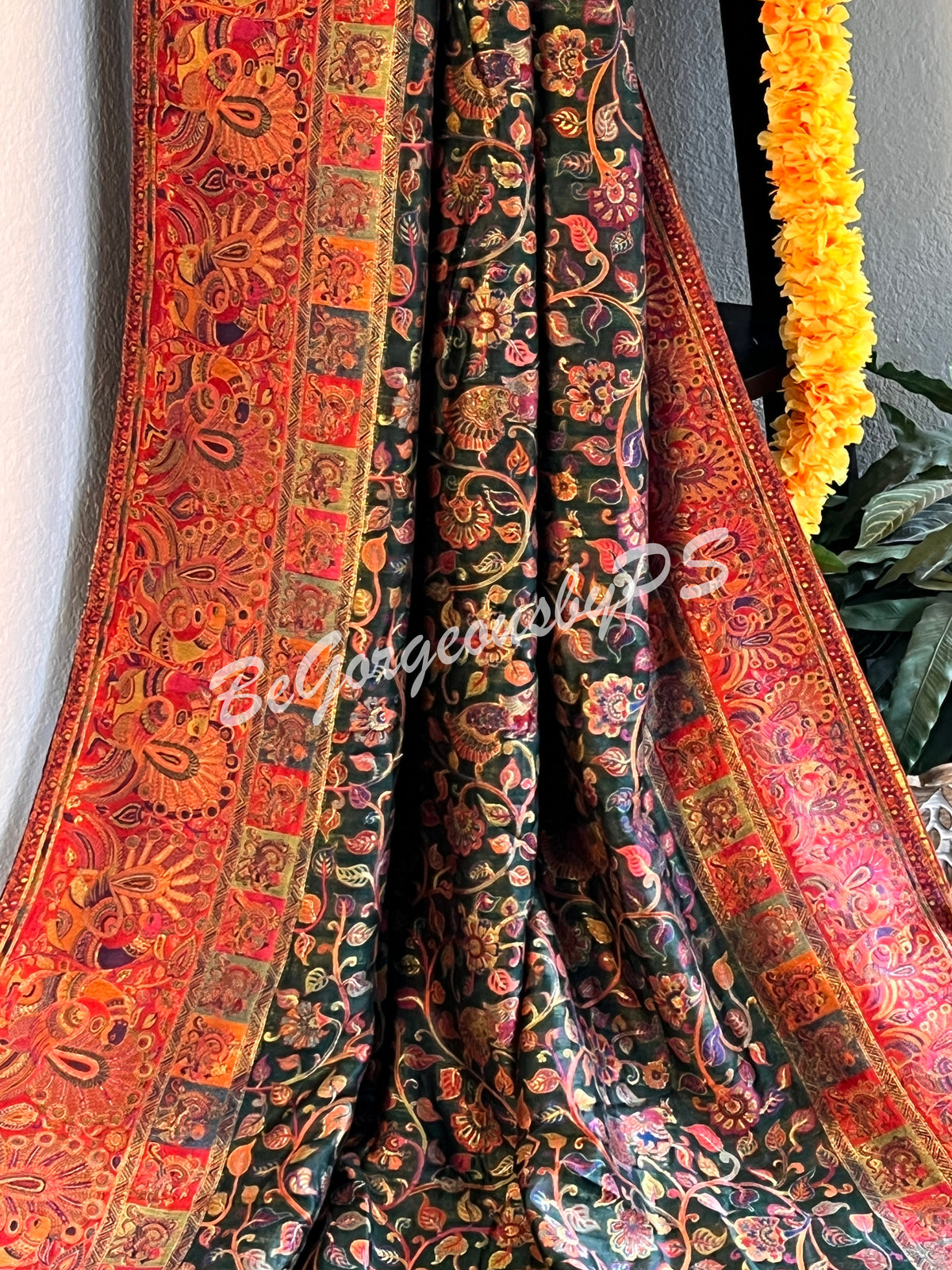 Pashmina Silk Kani Kashmiri Saree green