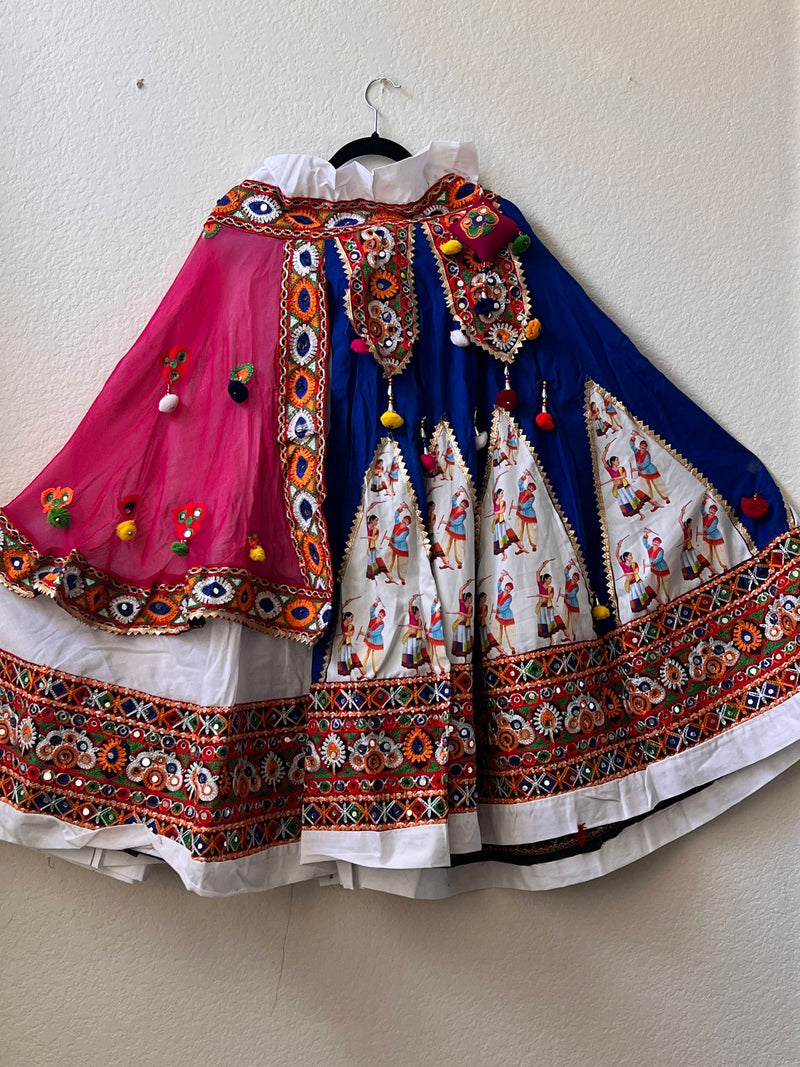 NAVRATRI LEHENGA RAJA RANI WHITE LE-NAV-RAJ-WH323