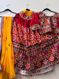 NAVRATRI LEHENGA KUTCH WORK RED LE-NAV-KUT-RE318