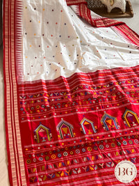 Dolabedi silk sambalpuri premium saree color - white