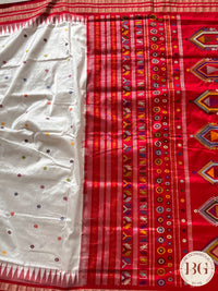 Dolabedi silk sambalpuri premium saree color - white